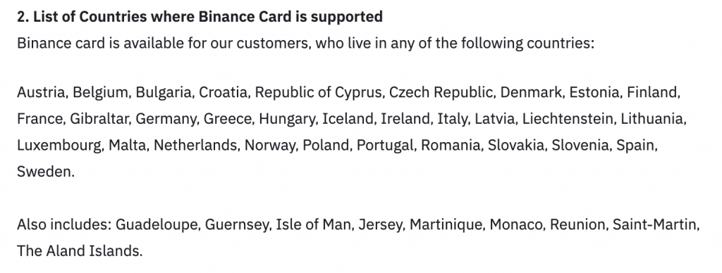 binance card