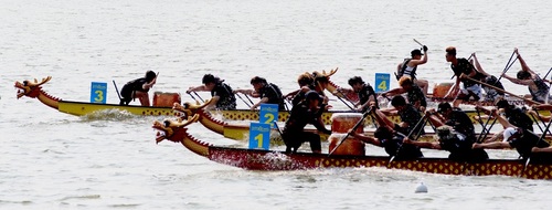 龍舟．立槳．帆船  蓮潭多元水域運動展現港都熱情   台北海科大奪得龍舟直道國際公開組冠軍／波新聞