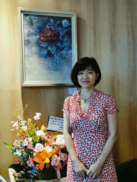 張若琳和的膠彩作品「舊憶」