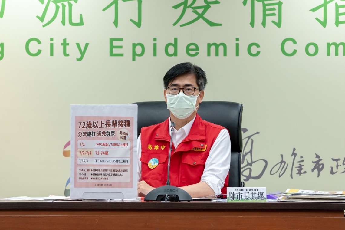 72歲以上長輩即將接種莫德納疫苗 陳其邁:分流施打 避免群聚/波新聞