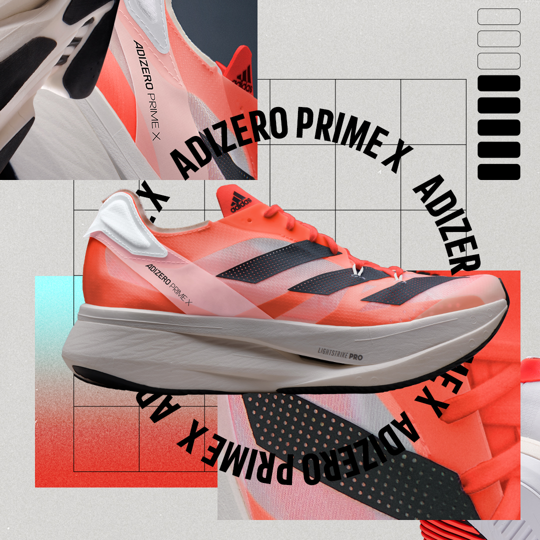 adidas結合品牌三大尖端科技,推出史上最厚50mm碳纖輕量長跑鞋款adizero Prime X,邀請菁英跑者超越規則、挑戰極限