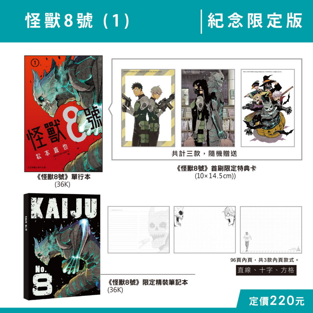 怪獸8號(1)紀念限定版商品內容