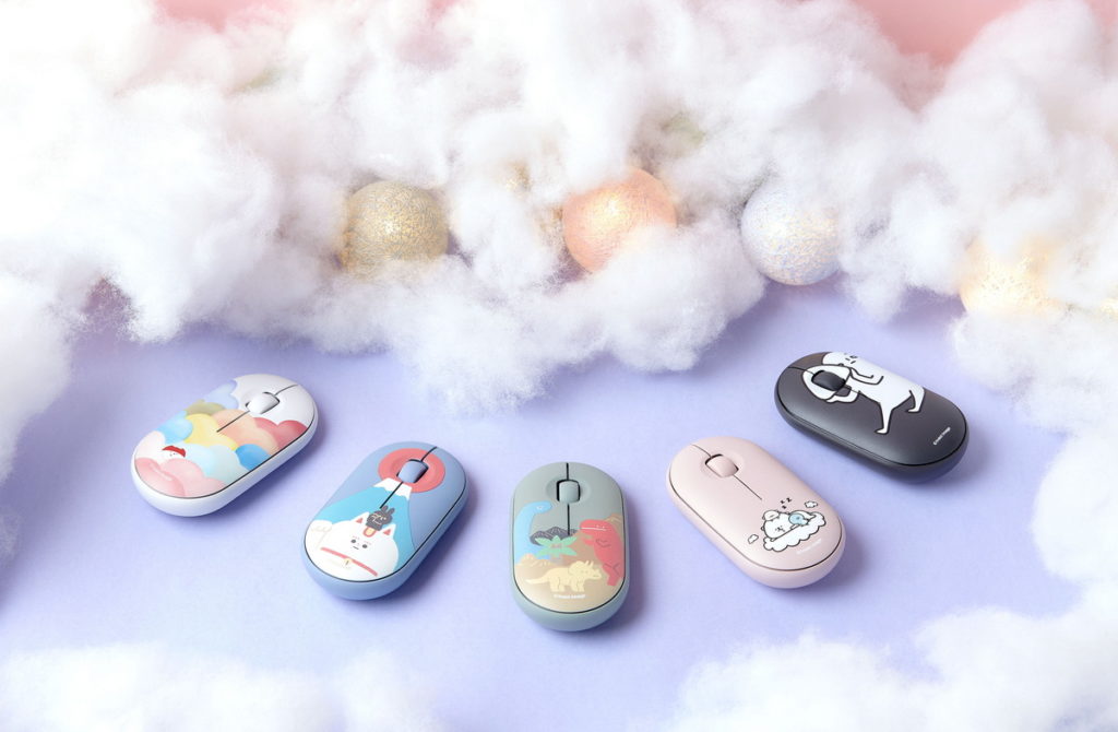 Logitech X毛毛蟲文創推出「白日,夢工廠」Pebble M350插畫家設計上蓋,輕鬆換上好夢心情。(圖為實體通路及logi網路旗艦店限定款)