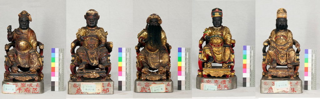 懷安宮范府千歲 邢府千歲 池府千歲 吳府千歲 朱府千歲像一組(五府千歲像) 具有文資潛力_