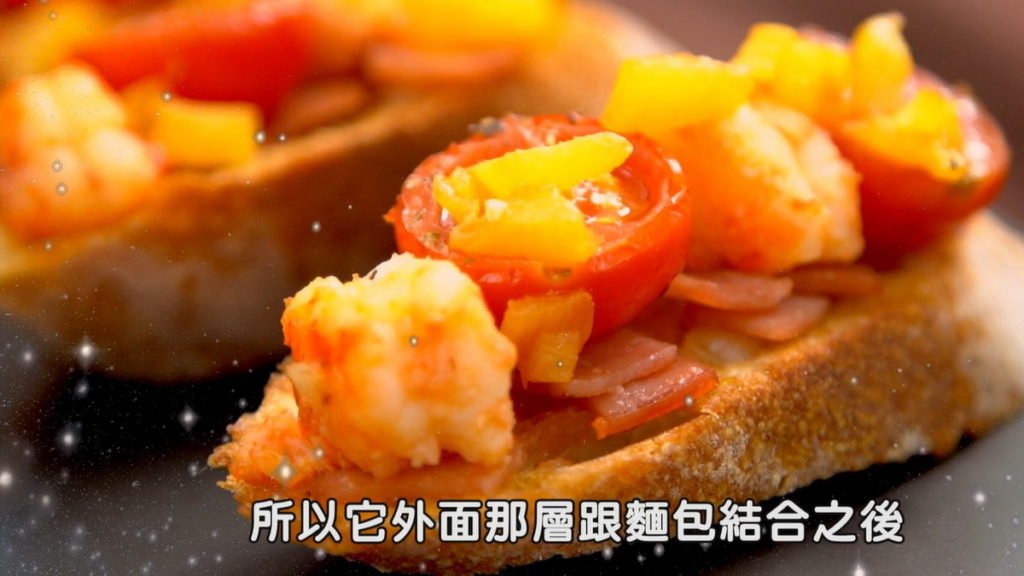 陳姿靜利用剩食做的法國麵包蝦球，Fred稱讚好像在吃烤的鳳梨蝦球，相當美味(圖／料理之王2提供)