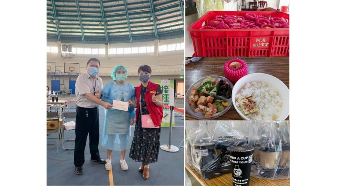 慰勞疫苗施打站醫護 美濃餐飲業者爭相贊助