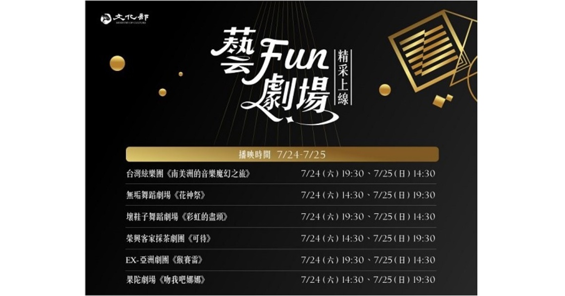 《藝Fun劇場—精采上線》週末持續熱映  東方擊樂到西方古典 跨文化回顧經典作品