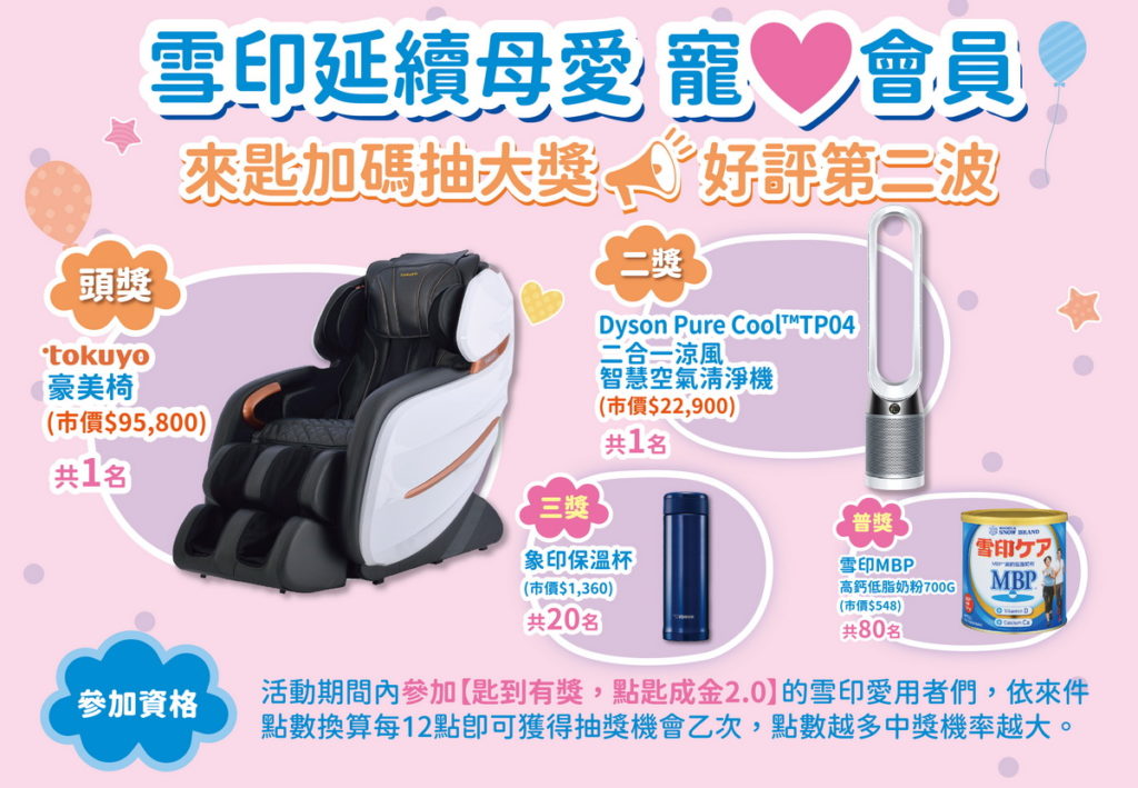 台灣雪印特別升級【匙到有獎，點匙成金】2.0活動