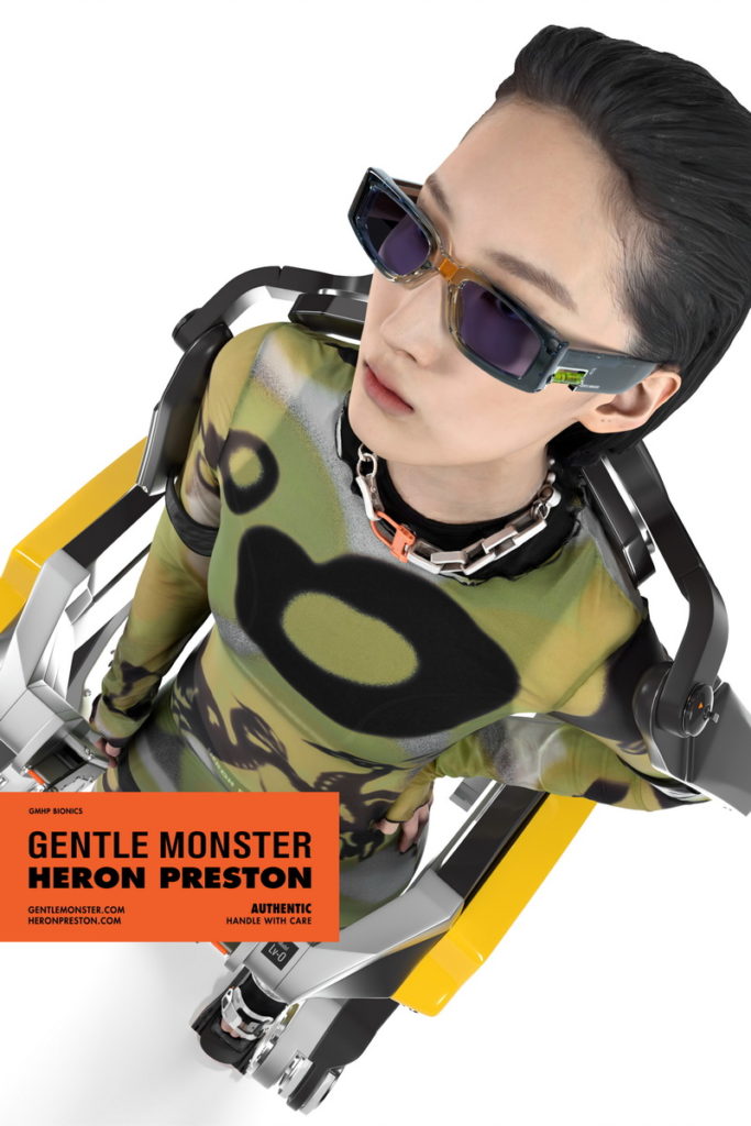 HERON PRESTON x GENTLE MONSTER 首度聯名開賣!靈感來自Heron Preston代表性的「Spirit Level水平儀」設計,大膽地將工業風格元素融入太陽眼鏡設計中。
