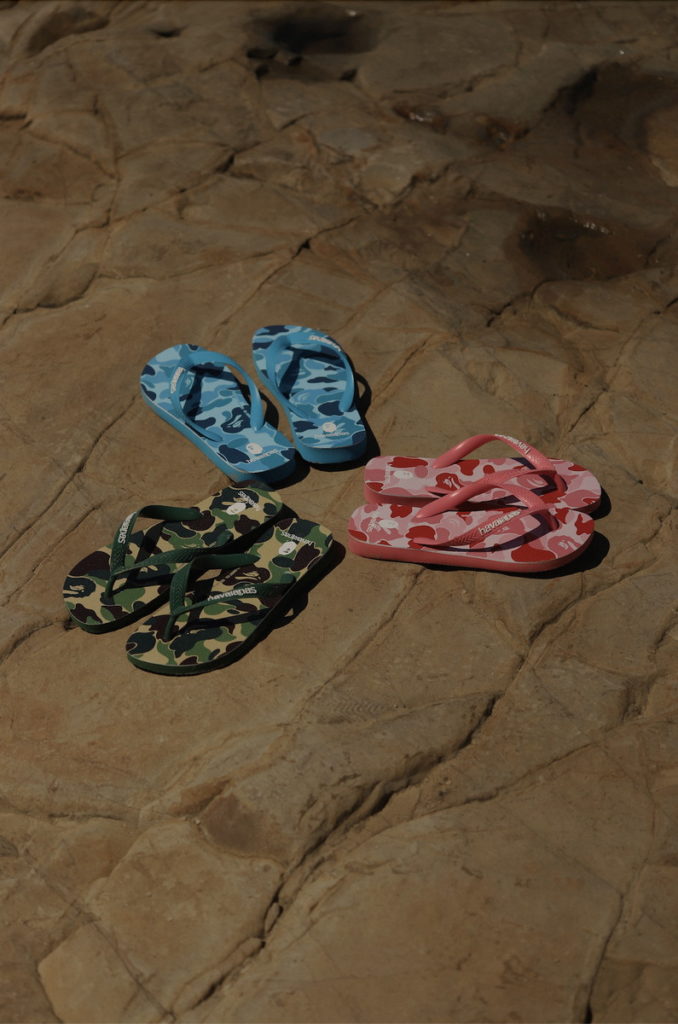 Havaianas X A BATHING APE 長年暢銷TOP款式結合經典BAPE®標誌性迷彩印刷