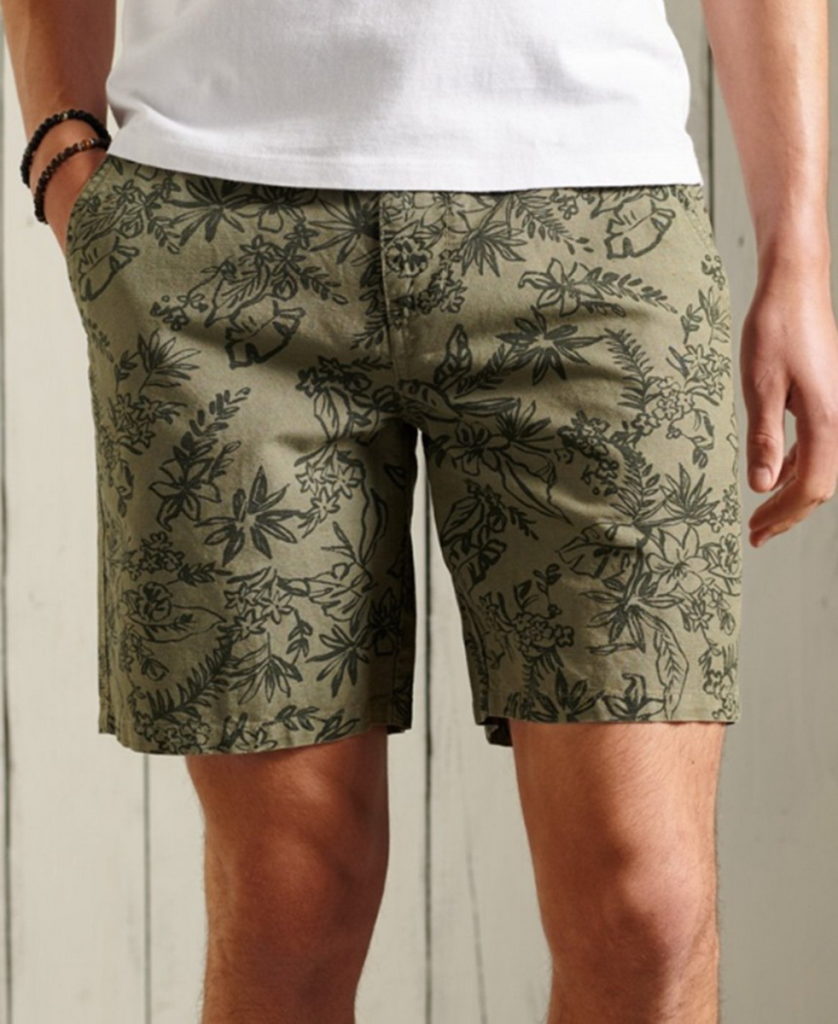 男 休閒短褲LINEN CALI BEACH橄欖 $1,880