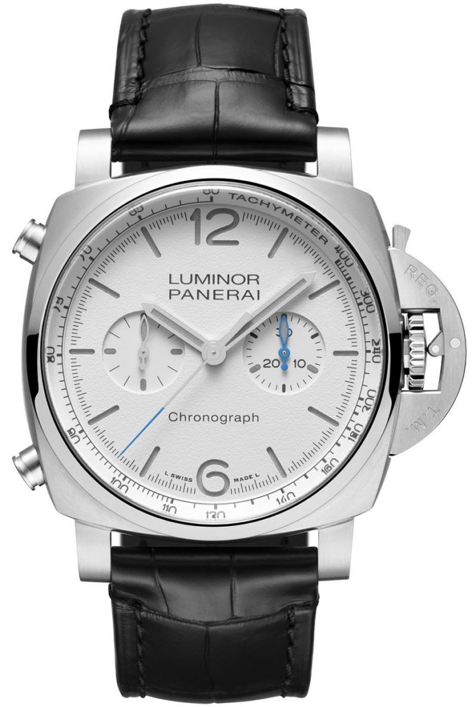 微風廣場-OFFICINE PANERAI Luminor Chrono 44 毫米精鋼腕錶推薦價 280,000 元(白)