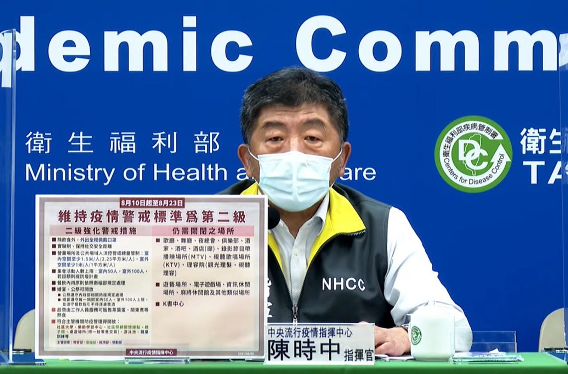 指揮中心:8/10-23維持疫情二級警戒 請民眾持續配合防疫措施,共同維護國內社區安全