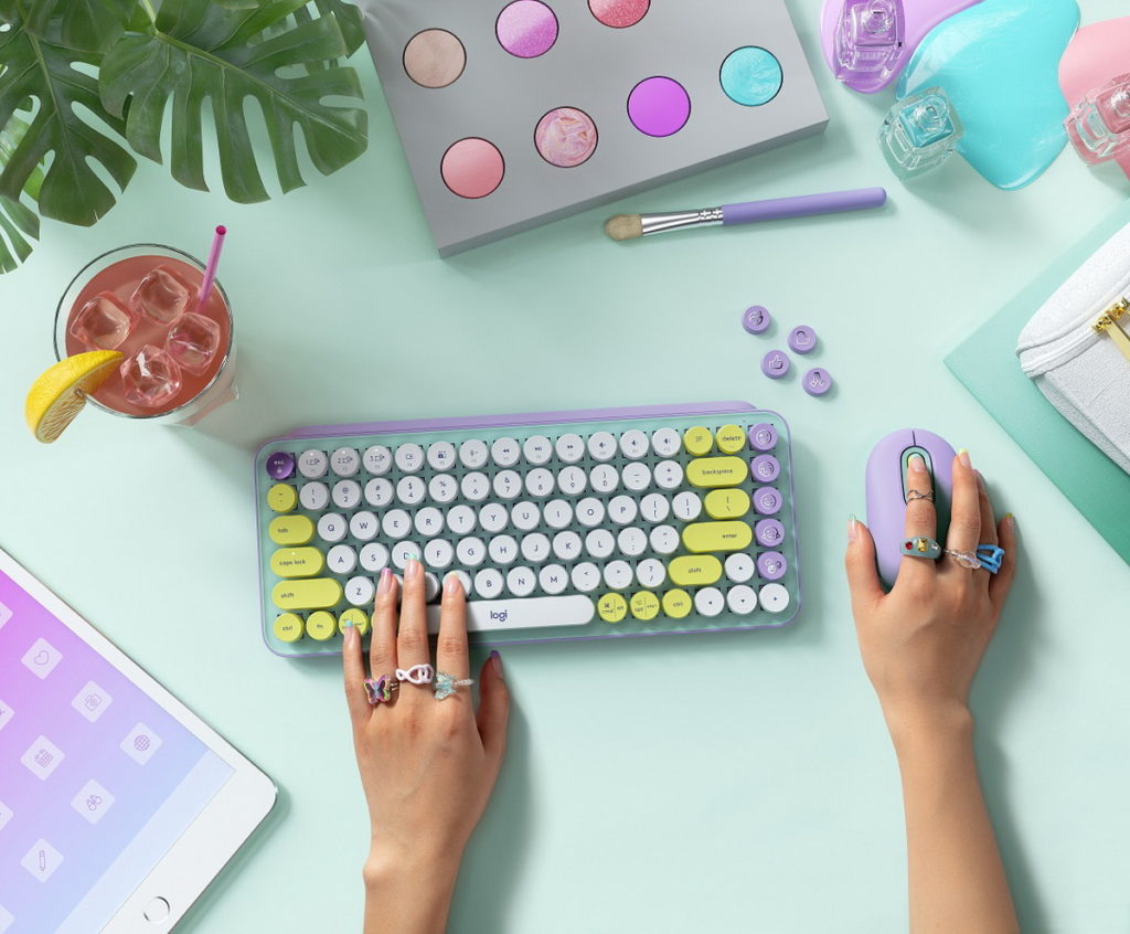 「Logitech羅技POP KEYS無線機械式鍵盤」夢幻紫
