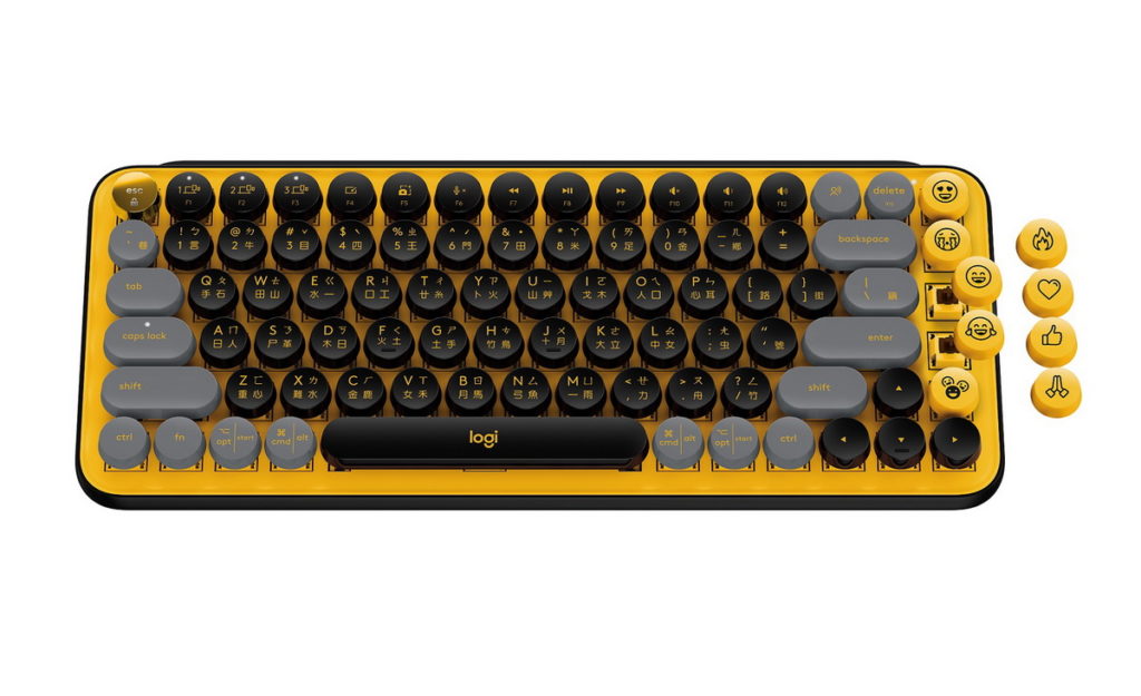 「Logitech羅技POP KEYS無線機械式鍵盤」酷玩黃