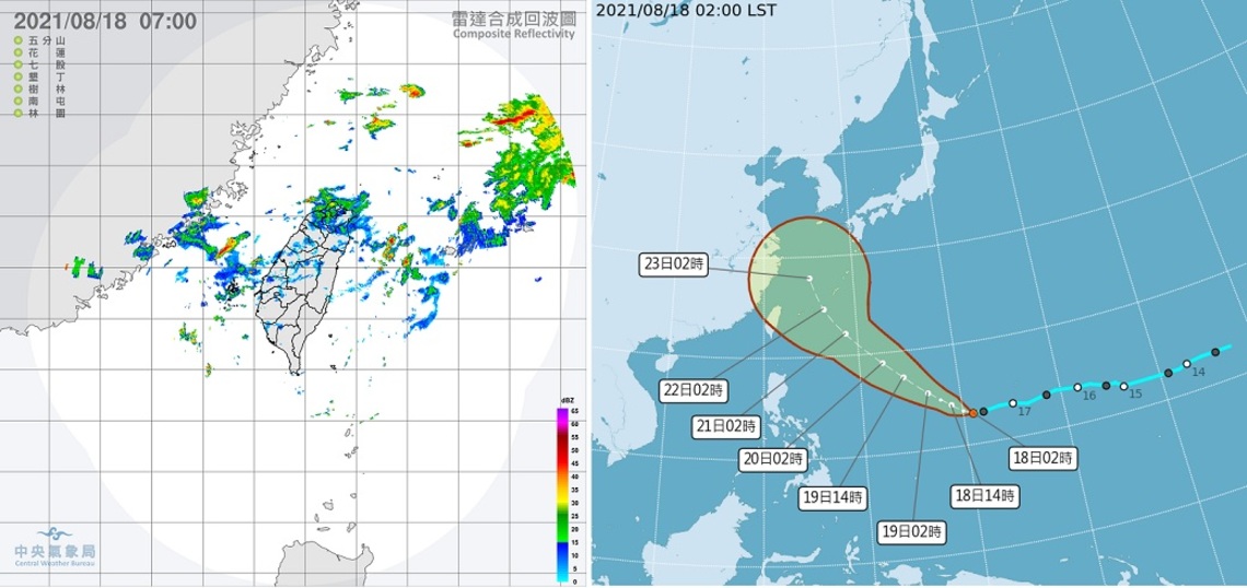鋒面在北部海面天氣不穩 易有局部短陣雨或雷雨