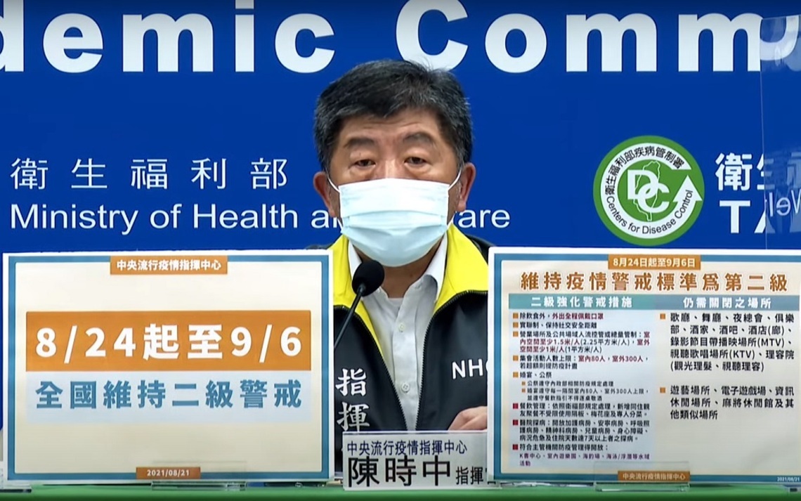 指揮中心:8/24-9/6維持二級疫情警戒/波新聞