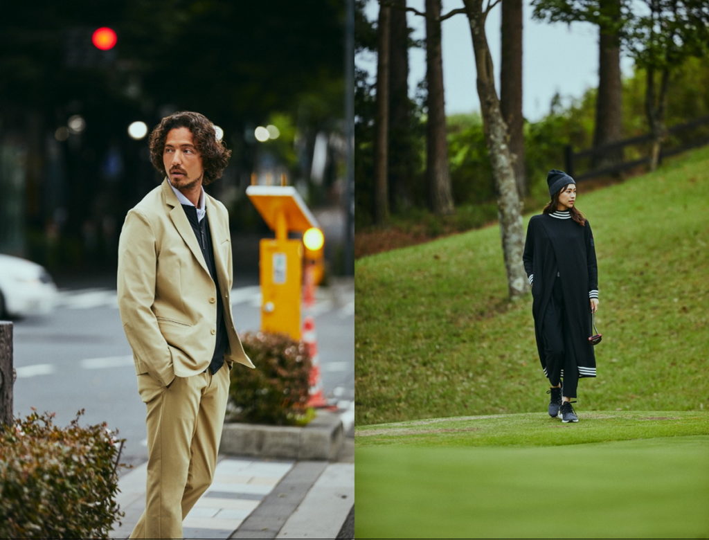 adidas Golf GO-TO秋冬系列打造不同以往的時尚新單品，包括男仕卡其西服套裝及女仕One-Piece的針織長裙，球友從街頭到球場皆可自由轉換。