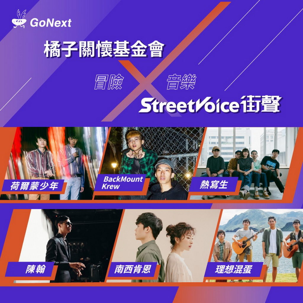 橘子關懷基金會與街聲攜手邀請六組音樂創作者,推出「GoNext 冒險X音樂」系列影片