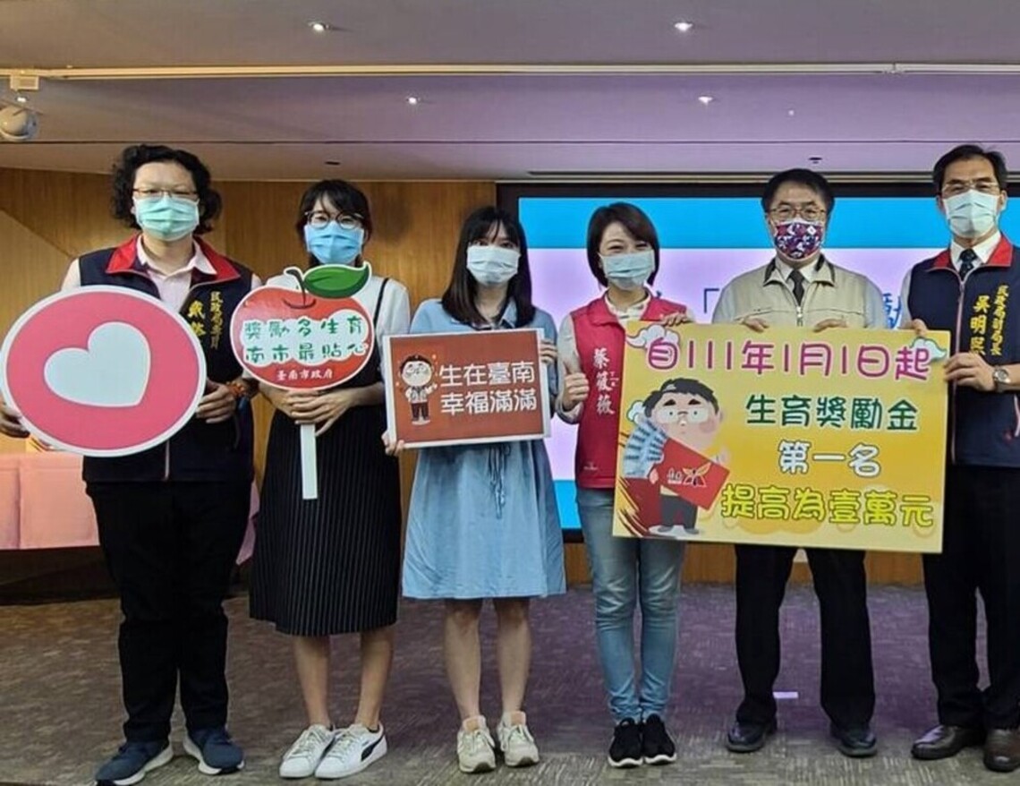台南生育獎勵金首胎增至1萬元/波新聞