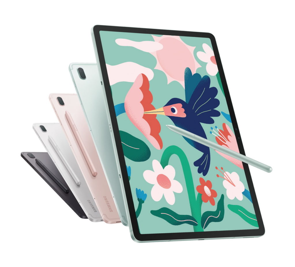Galaxy Tab S7 FE Wi-Fi版本共推出星動黑、星動綠、星動粉、星動銀四色,輕鬆展現個性化的時尚宣言!
