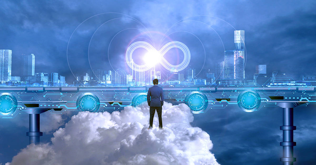 DevOps Concept, building blocks of DevOps represented through a