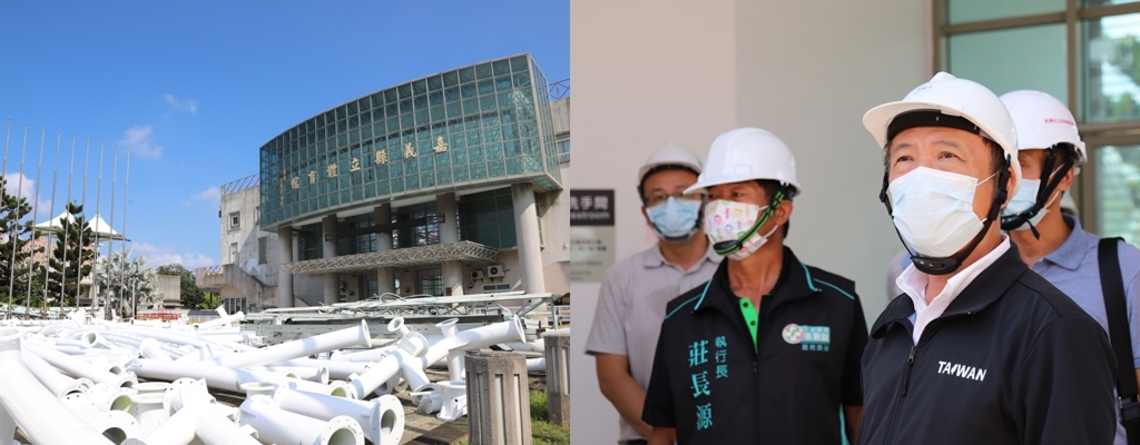 嘉義縣長翁章梁視察111年全民運動會比賽場地縣立體育館修繕進度/波新聞