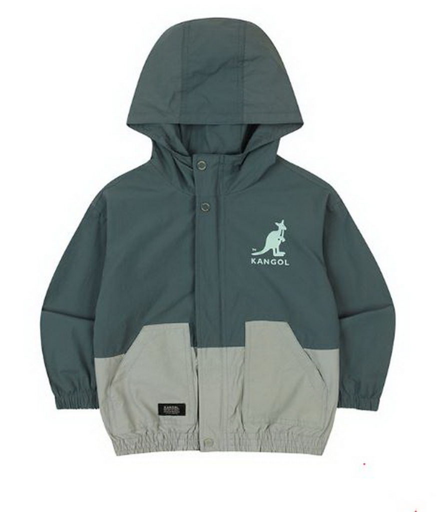 拼色連帽外套 - 綠 $5480
