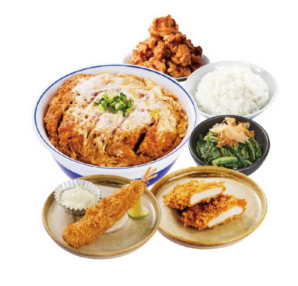吉豚屋中秋限定套餐-饗套餐,包含經典豬排丼(竹)、腰內豬排、半斤炸雞、酥炸海老、涼拌時蔬、白飯,原價774元,限定價688元,2人吃恰恰好,3人分享也剛好!
