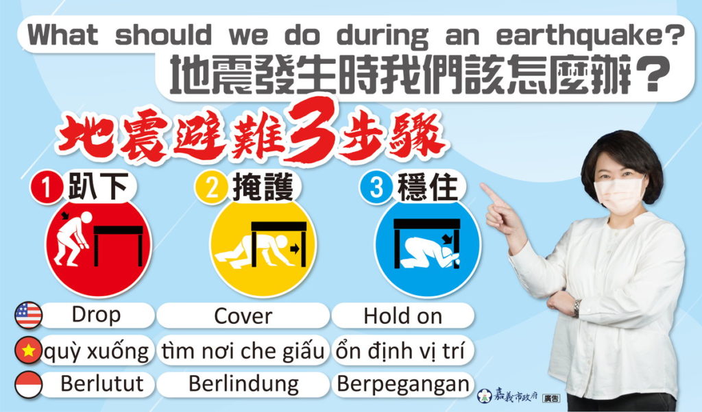 地震避難三步驟