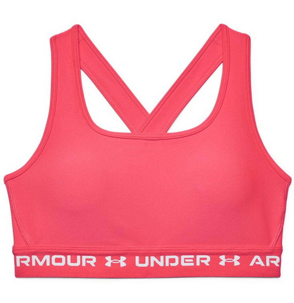 女 UA Crossback 中衝擊運動內衣 粉橘 $1,280