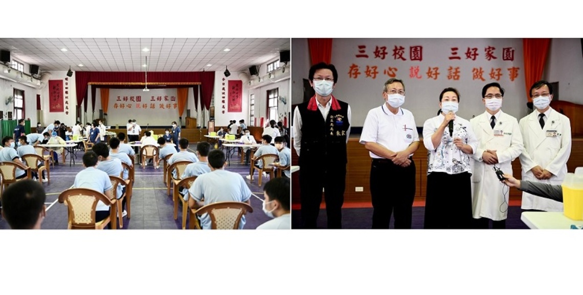 花蓮縣國高中生BNT疫苗接種首日 徐榛蔚視察現場動線並關心學生
