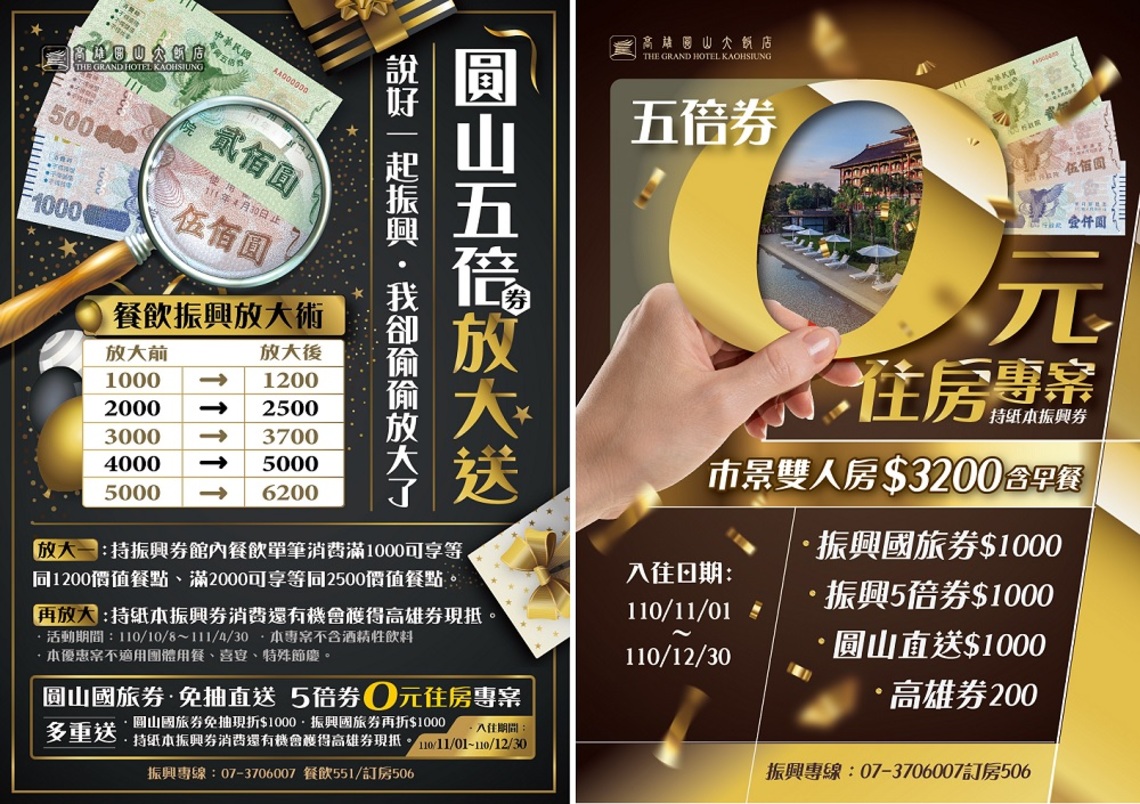 5倍券0元住房專案 圓山國旅券 免抽直送