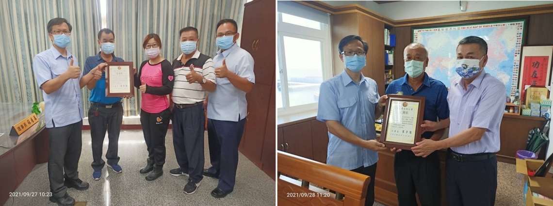 漁民熱心助人守護海洋 海巡表揚頒發感謝狀