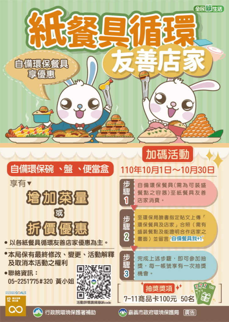 自備餐具享優惠