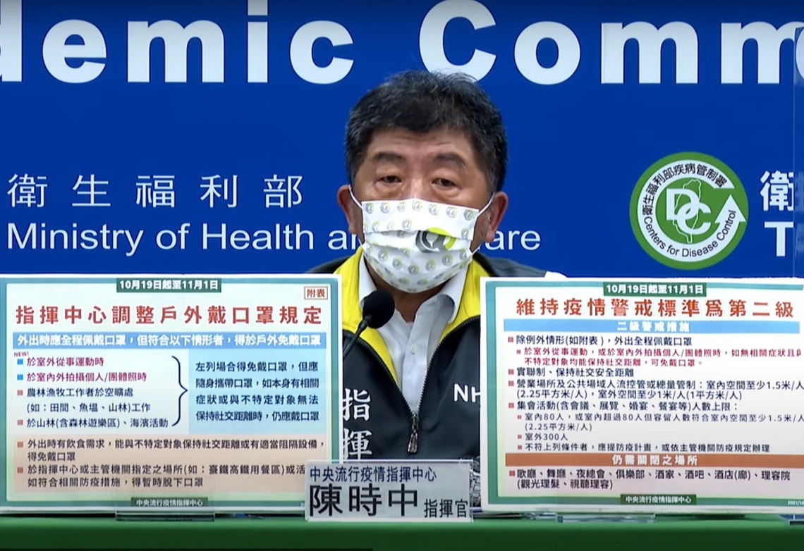 指揮中心:10/19至11/1維持二級疫情警戒