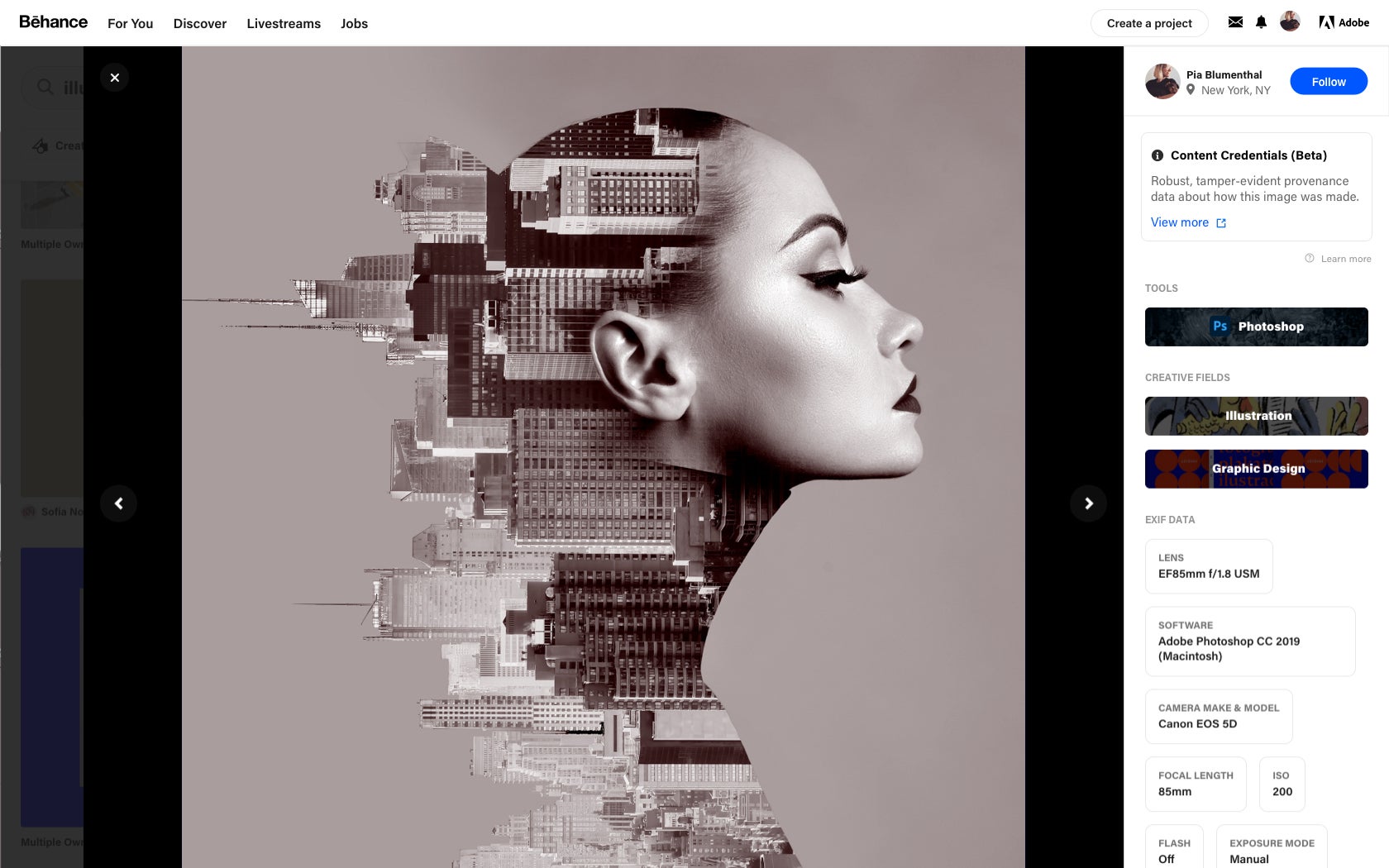 Screenshot of Behance.