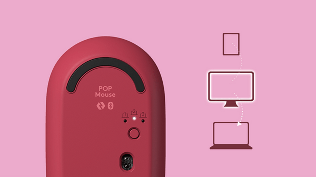 Logitech POP MOUSE搭載Easy-Switch技術,資料一秒切換不同裝置