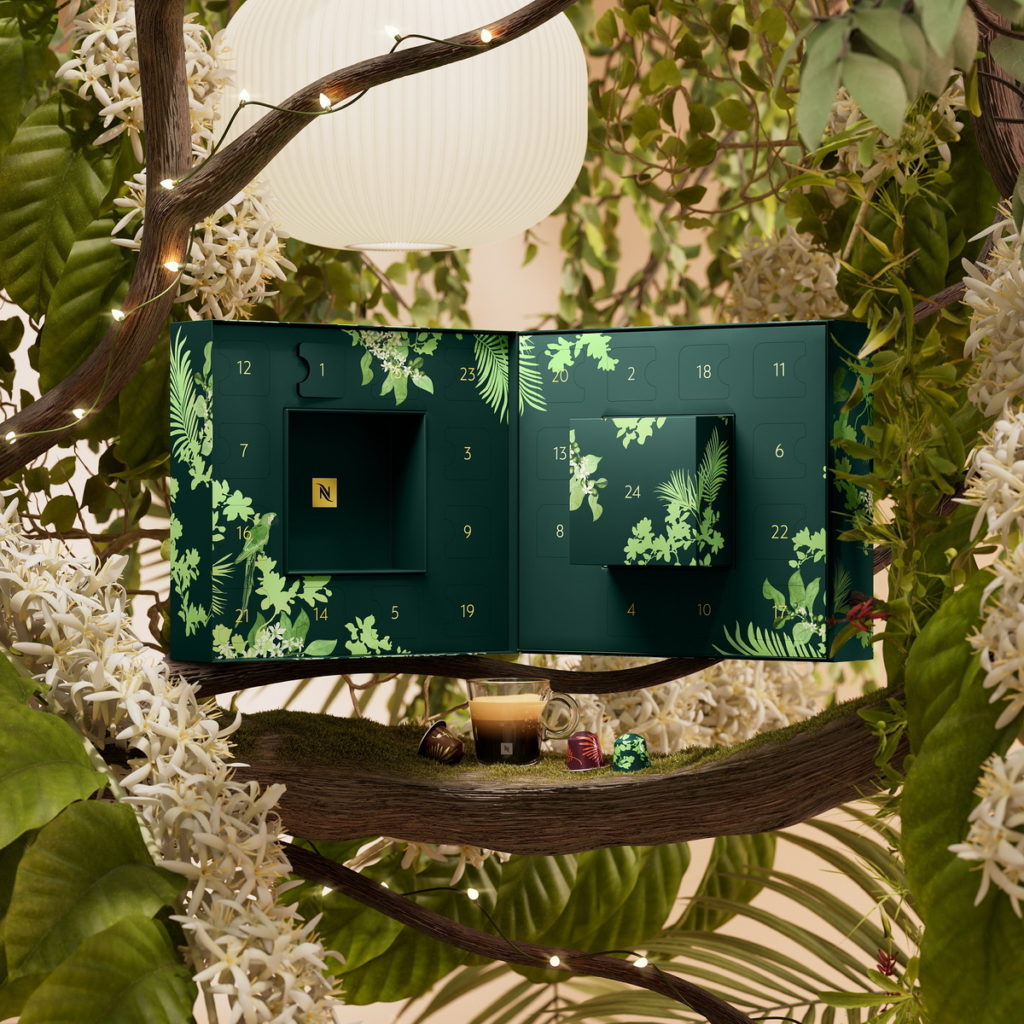 瑞士頂級咖啡領導品牌Nespresso驚喜公布耶誕倒數月曆旋風回歸，首度攜手擁有哥倫比亞時尚大使喬漢娜．奧提斯(Johanna Ortiz)，隆重推出節慶限量款「森林之心耶誕倒數月曆」，建議售價NT$1,280