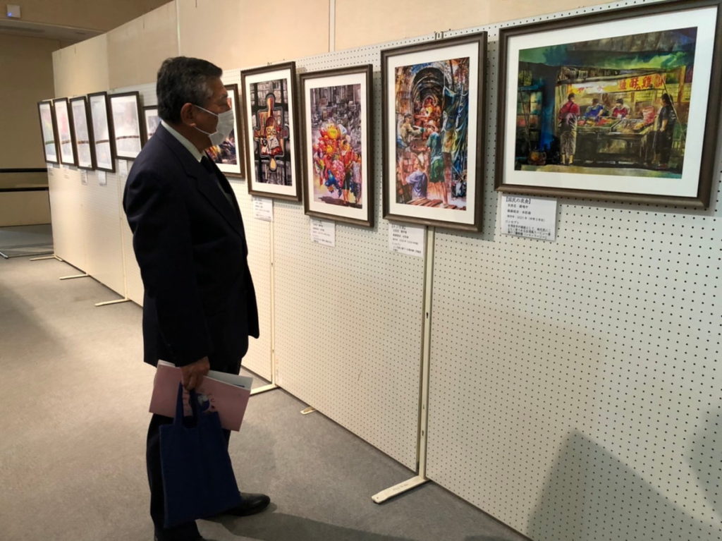 嘉義市精忠小學、蘭潭中學及蘭潭小學的學生美術作品於千葉縣館山市展出