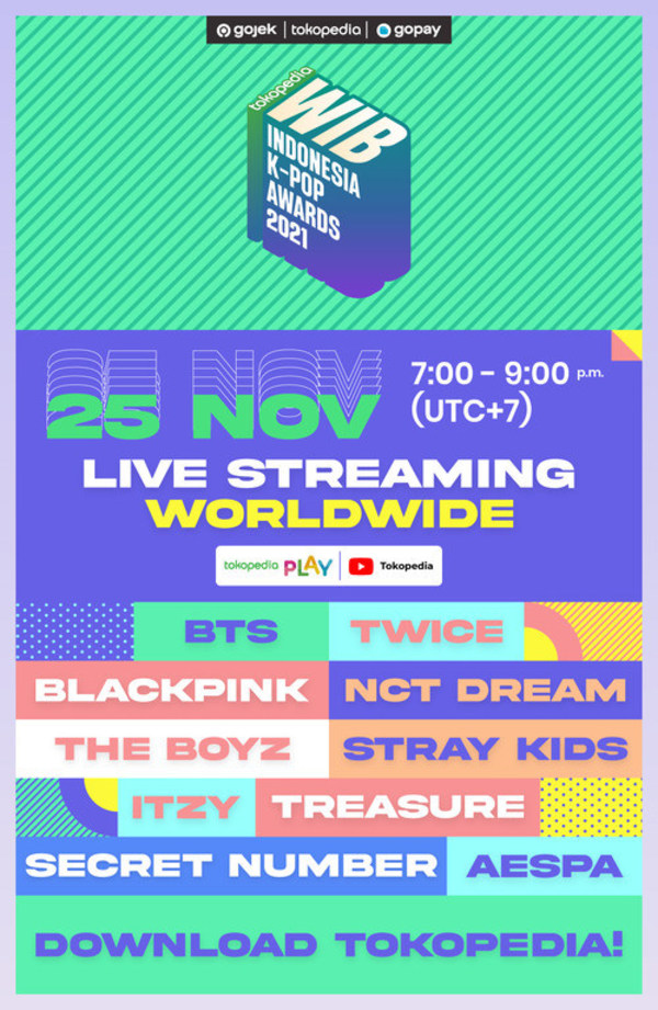 Tokopedia公佈全球首次舉辦的WIB: Indonesia K-Pop Awards群星陣容