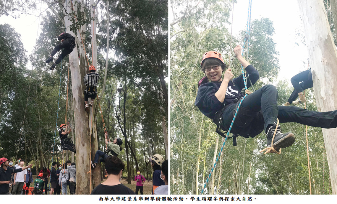 南華大學建景系結合環境永續 攀樹體驗探索大自然 激發新思維