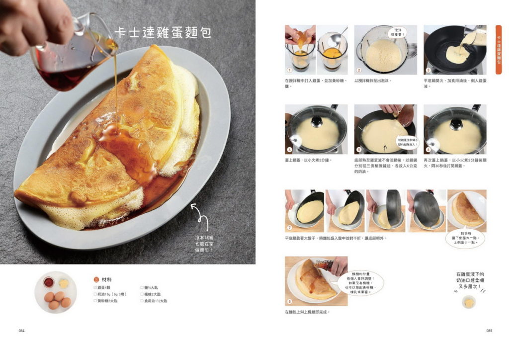 《白種元的50道獨享料理:盡情享受為自己料理的時光》書籍內頁_卡士達雞蛋麵包食譜圖