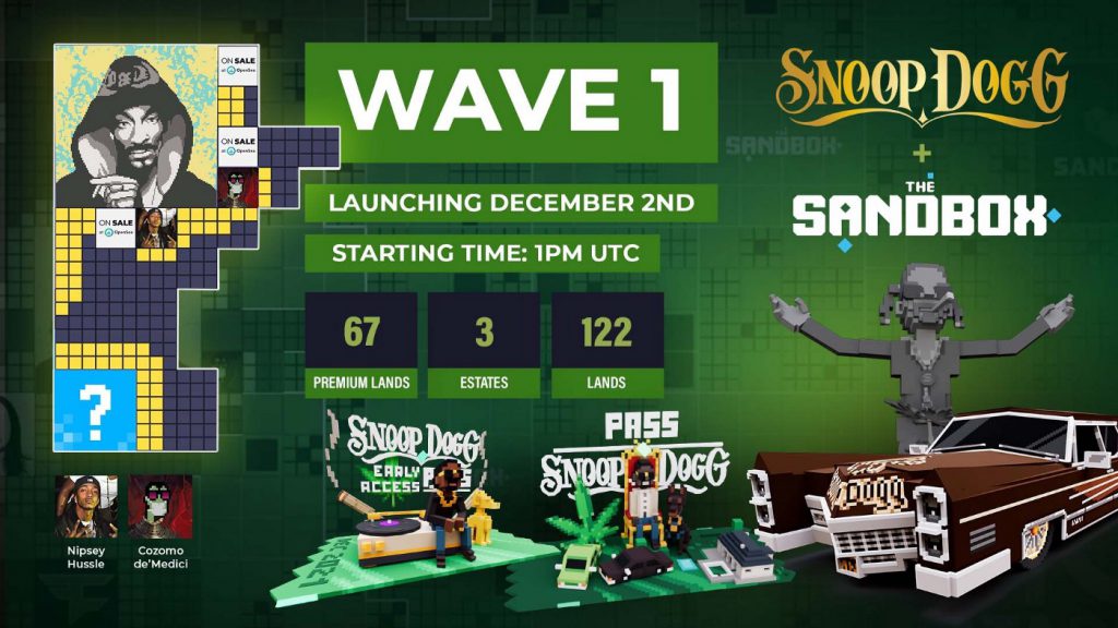 Sandbox土地半價優惠!今晚有機會讓你跟Snoop Dogg成為鄰居!