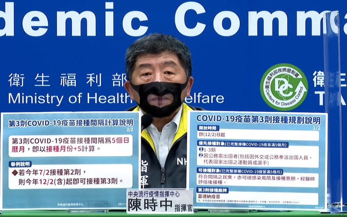 因應Omicron 即起提供已完整接種COVID-19疫苗且滿5個月之民眾 追加接種第三劑