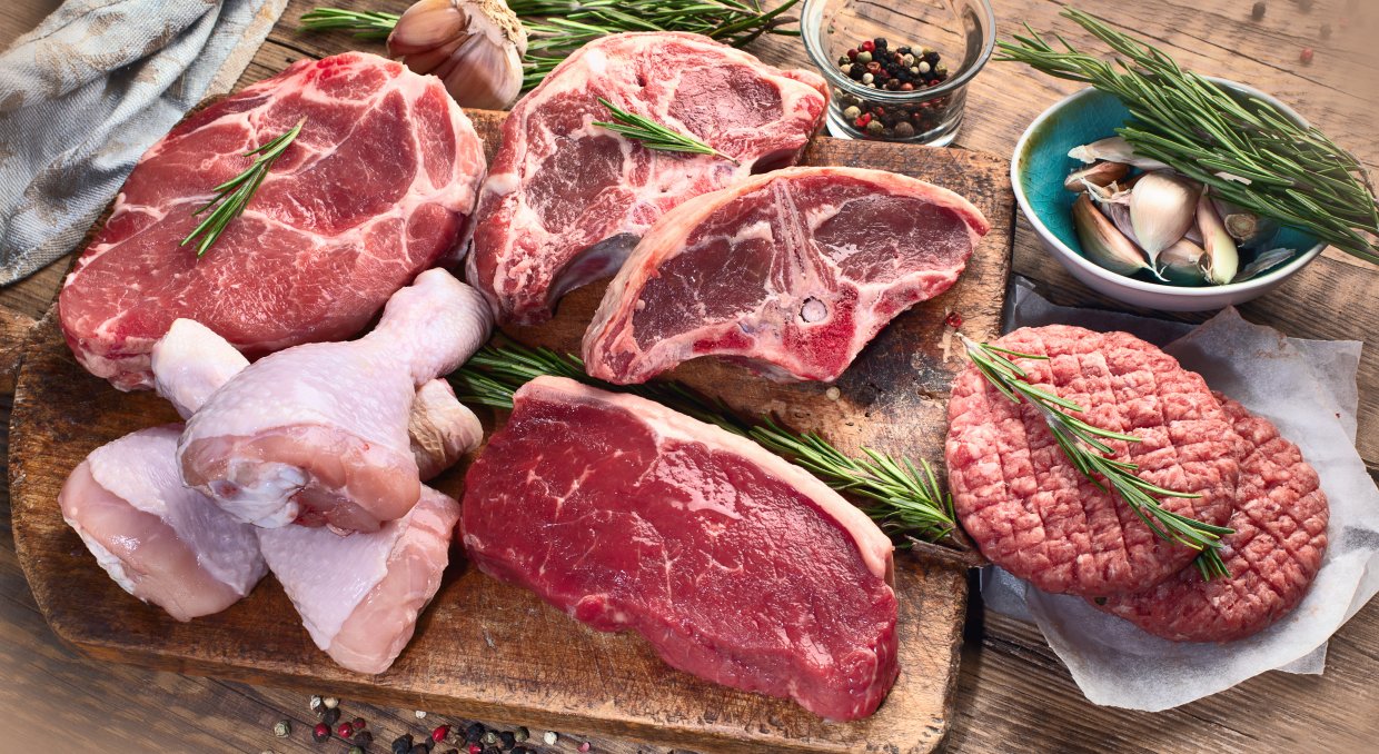 Different,Types,Of,Raw,Meat, ,Beef,,Pork,,Lamb,,Chicken