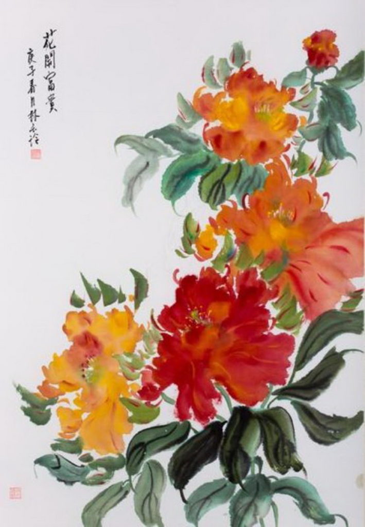 林玉玲〈 花豔 〉水墨畫