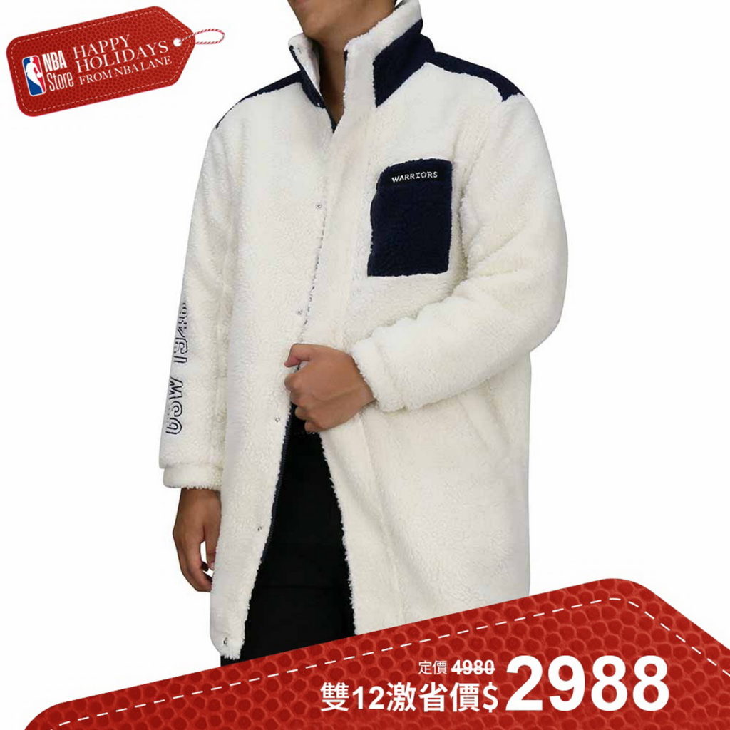NBA Style C&S JUMPER 絨毛 長版 立領外套 勇士隊