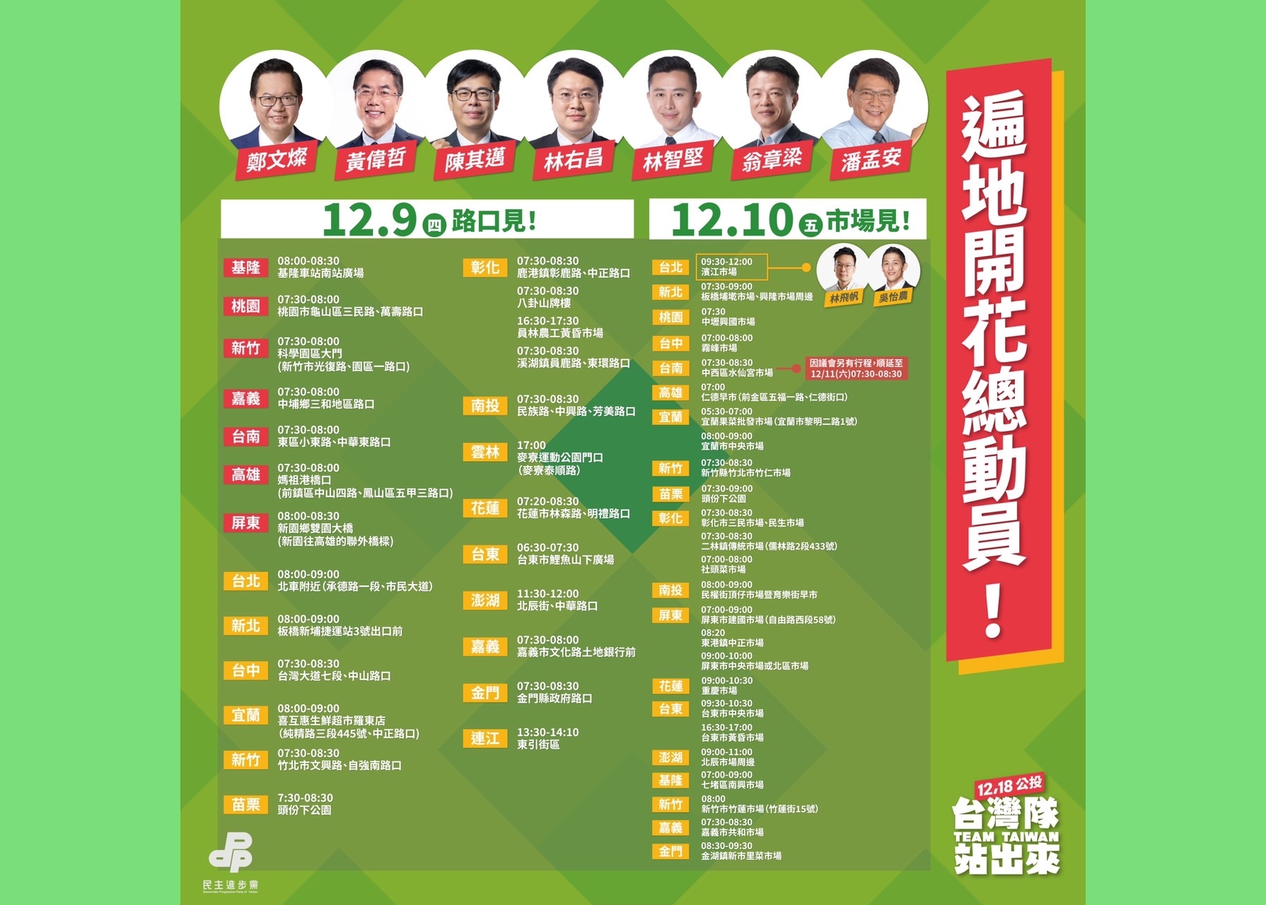 公投最後10天拚了!民進黨下令全黨「站路口」催票 78 公投最後10天拚了!民進黨下令全黨「站路口」催票