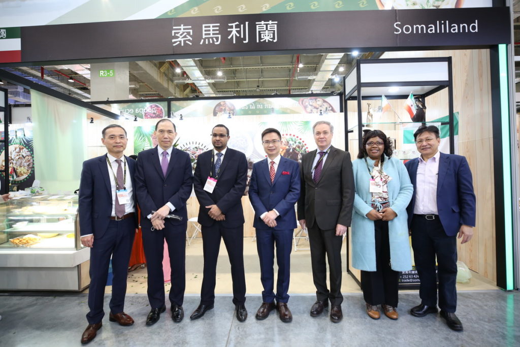 2021年台北國際食品展中新增的亞西非洲國家館，展出亞西非洲國家包含索馬利蘭等8國特色美食。